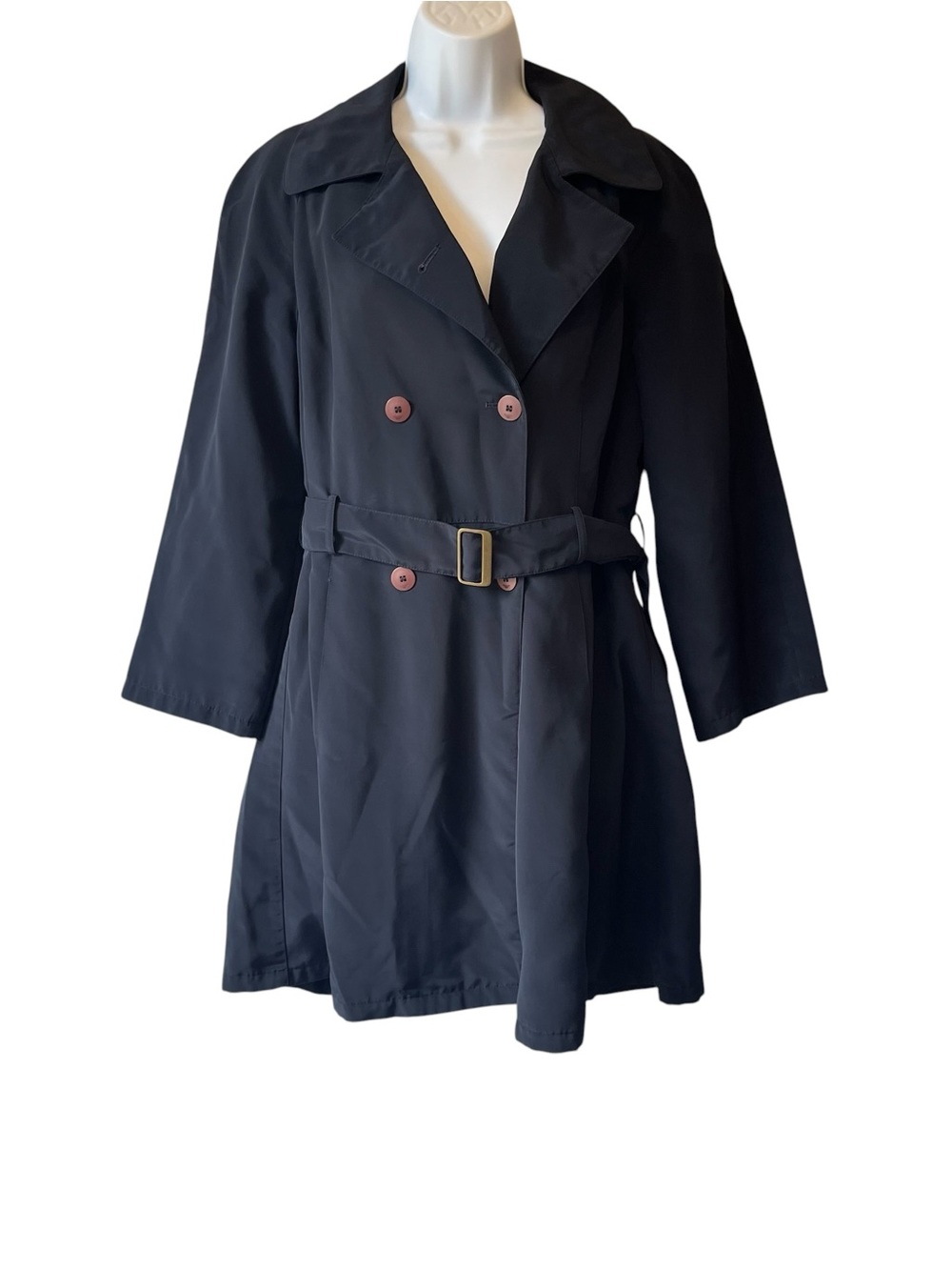 Emporio Armani Womens trench coat 6 US 42 Italy Navy blue Belted Double breasted